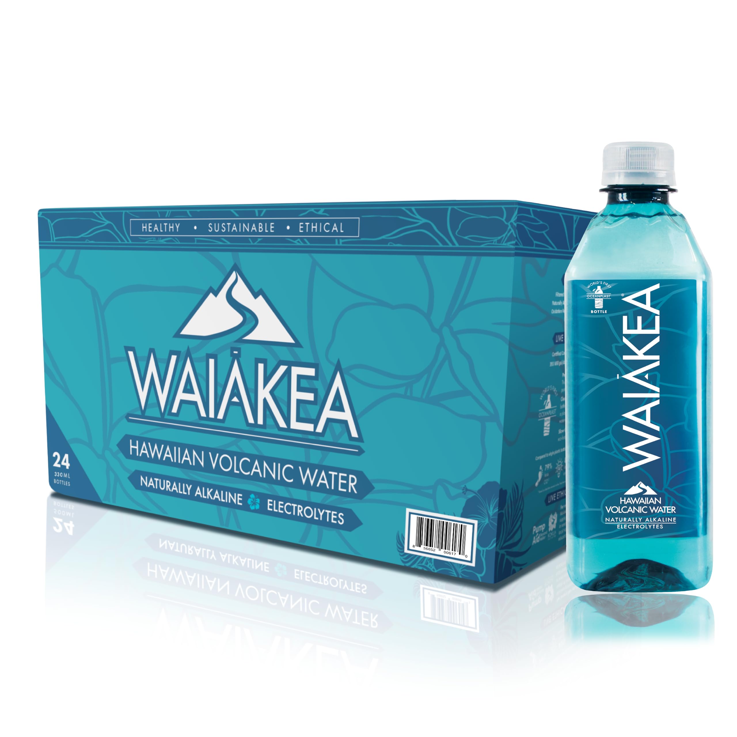 Waiākea Pēpē 24-pack bottle front for on-the-go hydration.