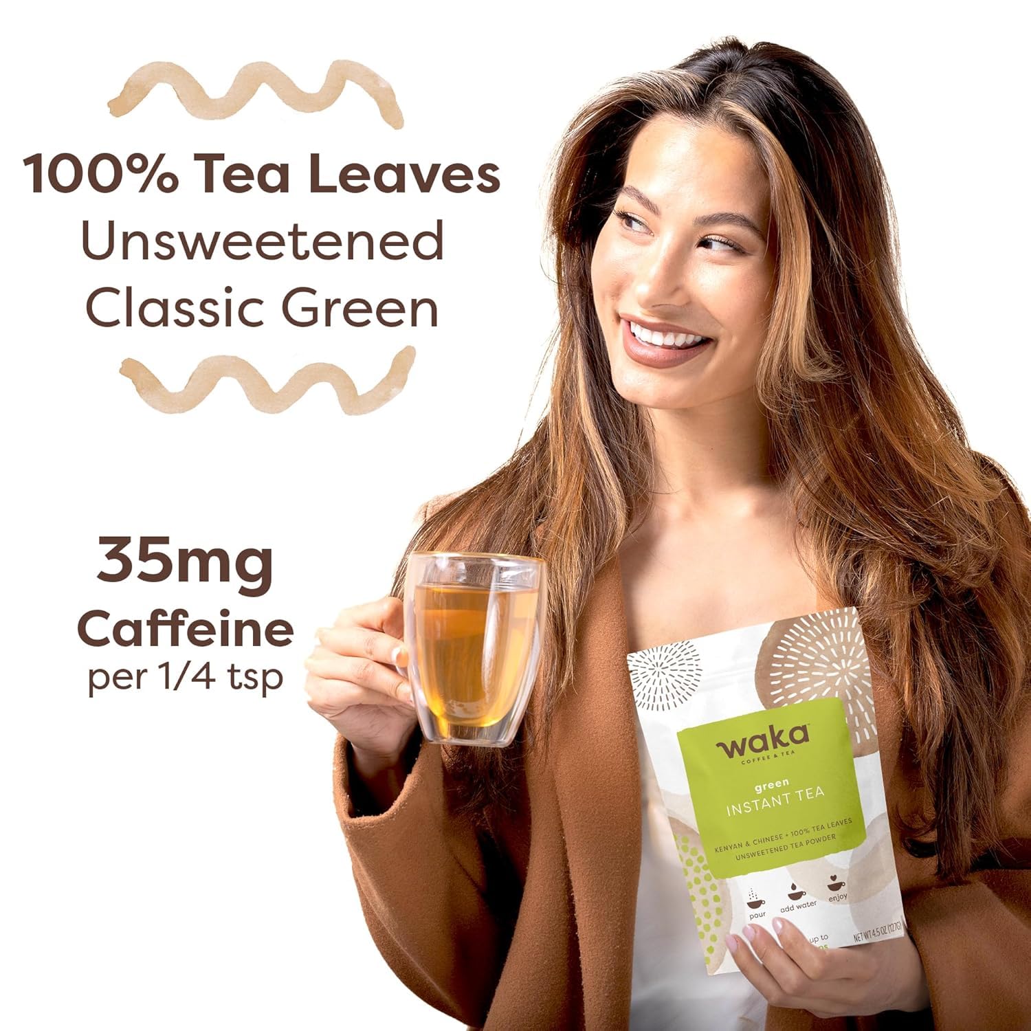 Waka Caffeine per Serving 35mg supports balanced energy.