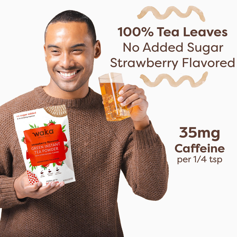 Waka instant tea bulk pouch, compact and easy to store.