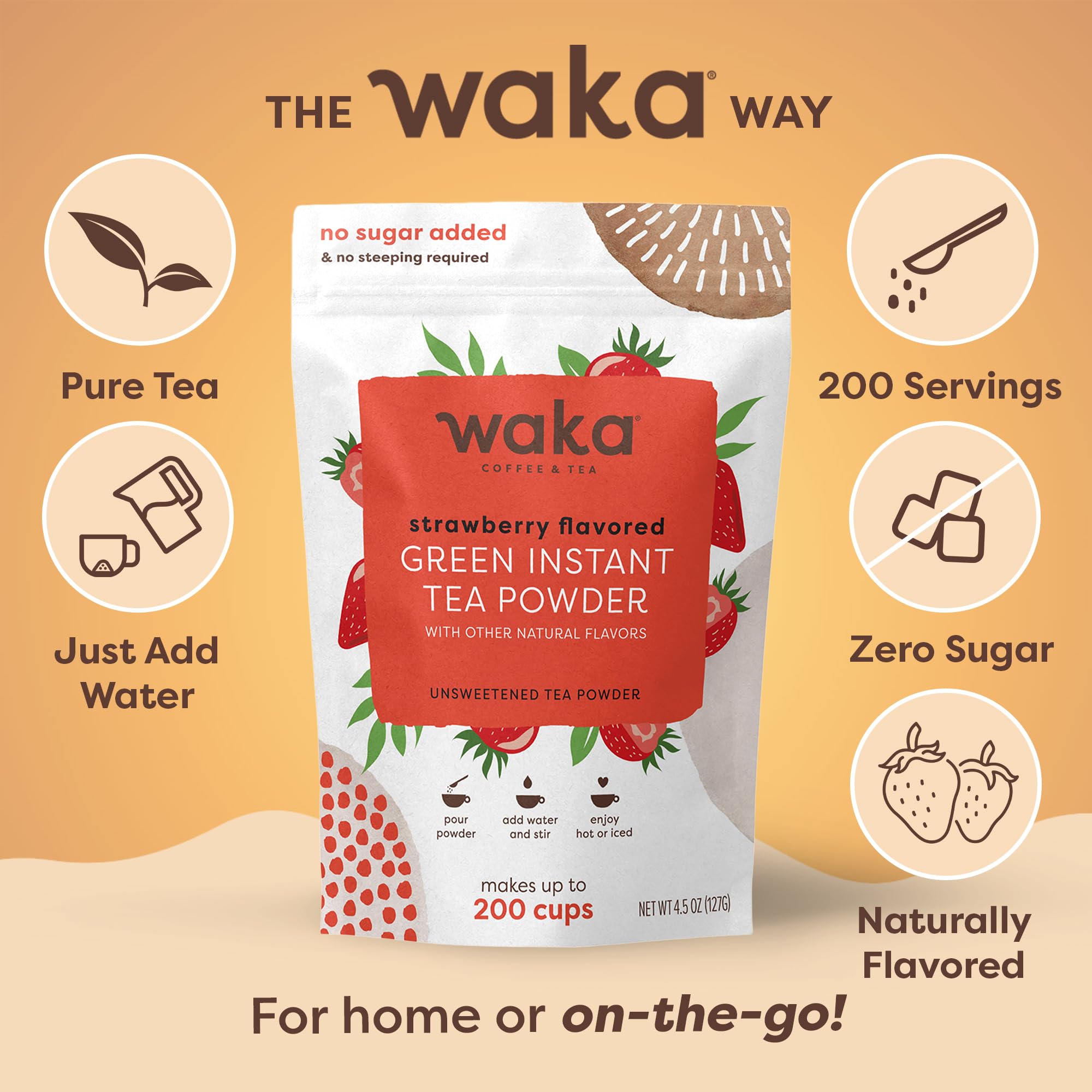 Waka green tea hot beverage setup ready in minutes.