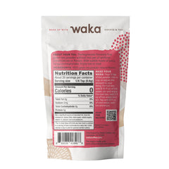 Waka green tea powder dissolving smoothly in water for a clean unsweetened cup.