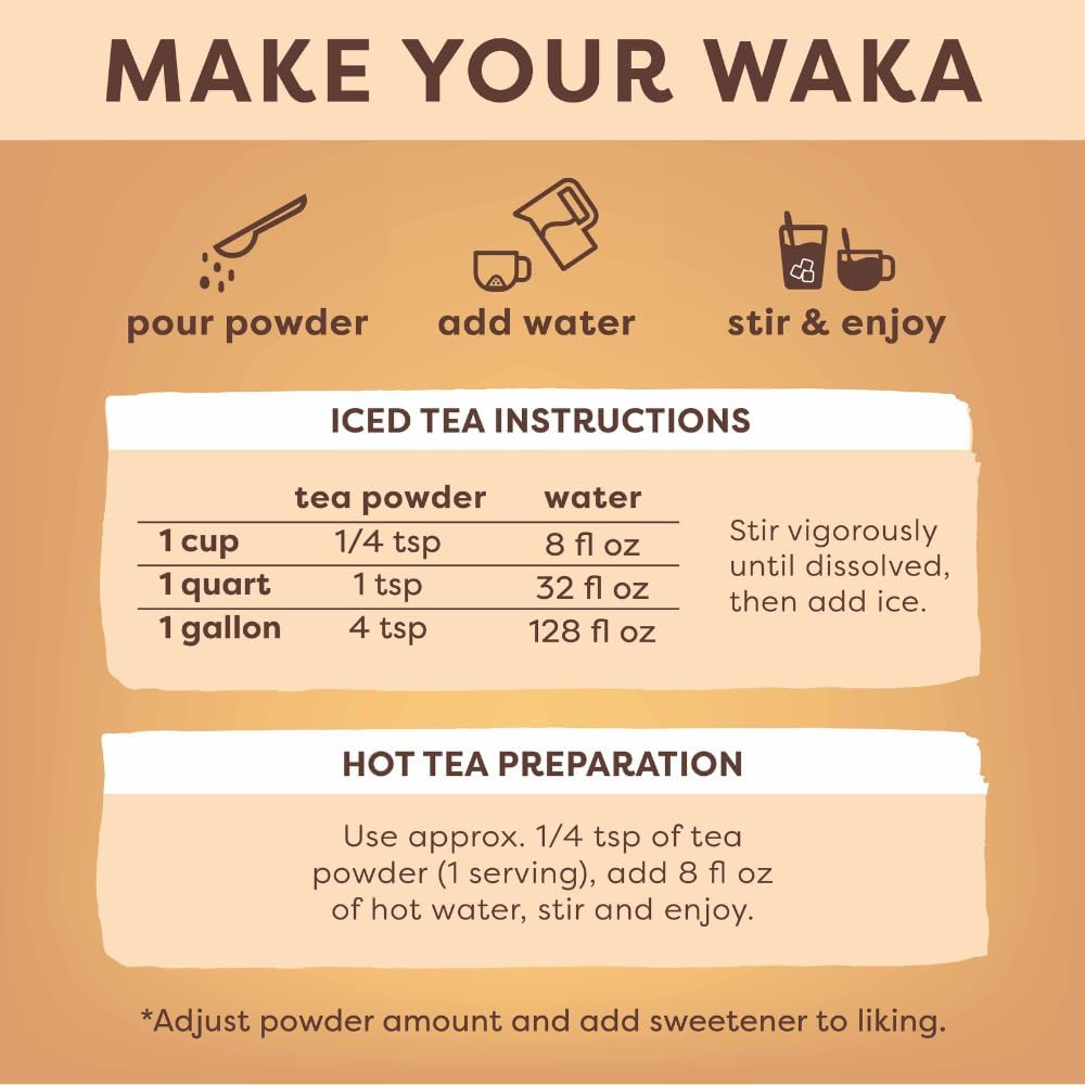 Waka hot and iced tea with pomegranate flavor enhances daily refreshment.