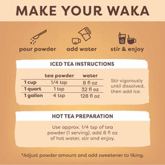 Waka hot and iced tea with pomegranate flavor enhances daily refreshment.