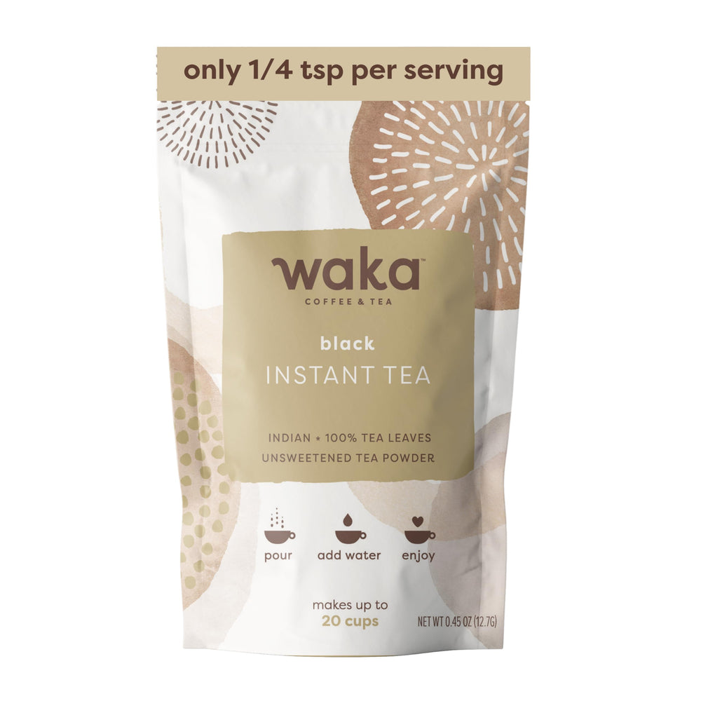 Waka Instant Black Tea sample packaging for travel-ready brewing