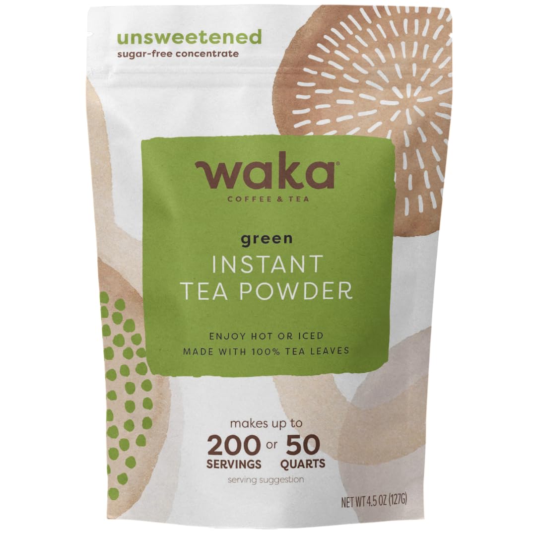 Waka Instant Green Tea Classic pouch front view for easy at-home brewing.
