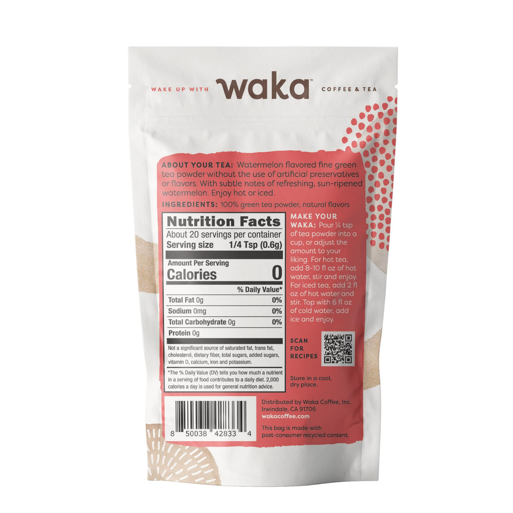 Waka Instant Green Tea Mix Watermelon iced tea ready in seconds