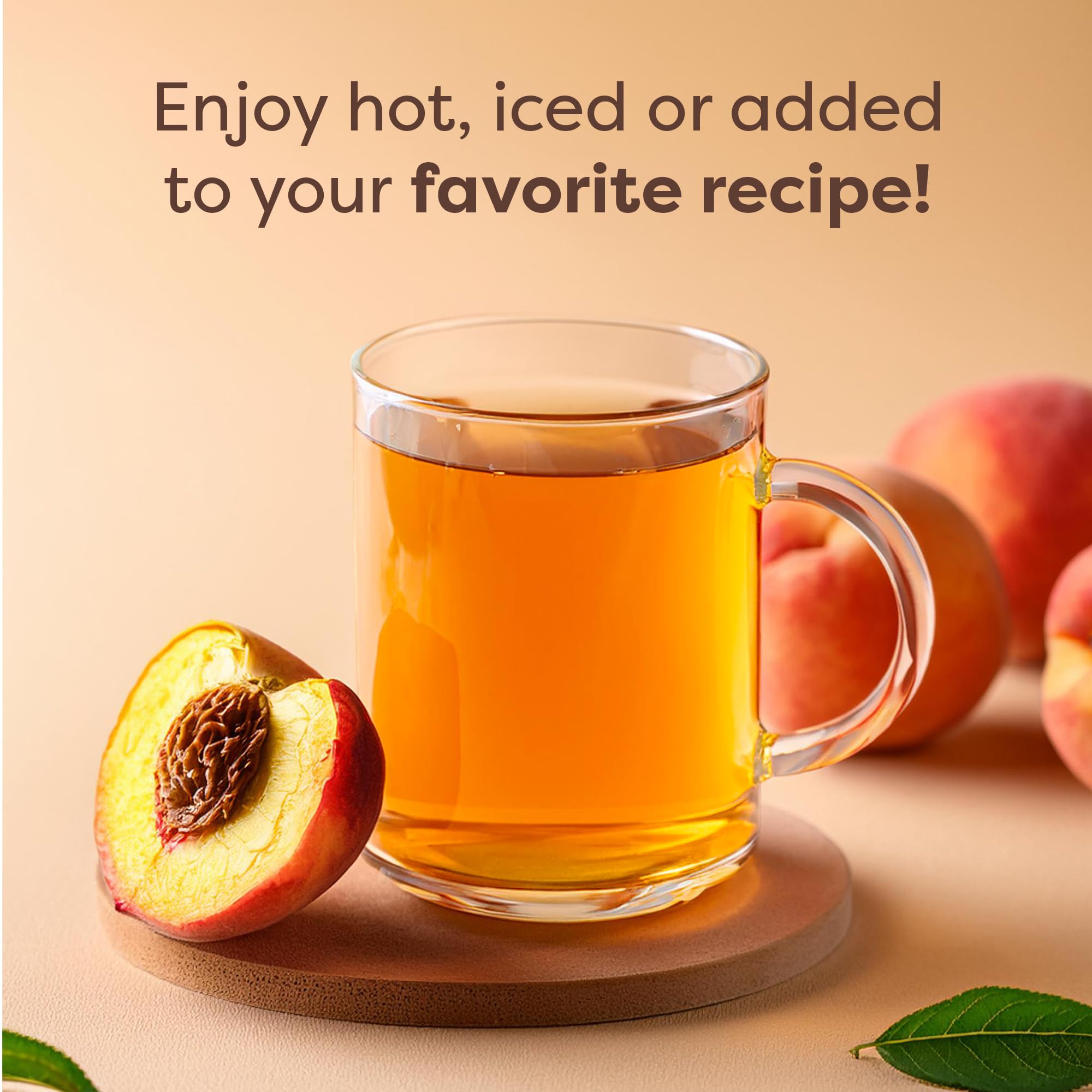 Ready-to-serve peach green tea with Waka mix