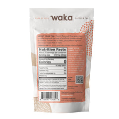 Waka Instant Green Tea Peach dissolving in water revealing peach flavor