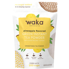 Waka Instant Green Tea Pineapple powder bulk pouch for quick, flavorful drinks.