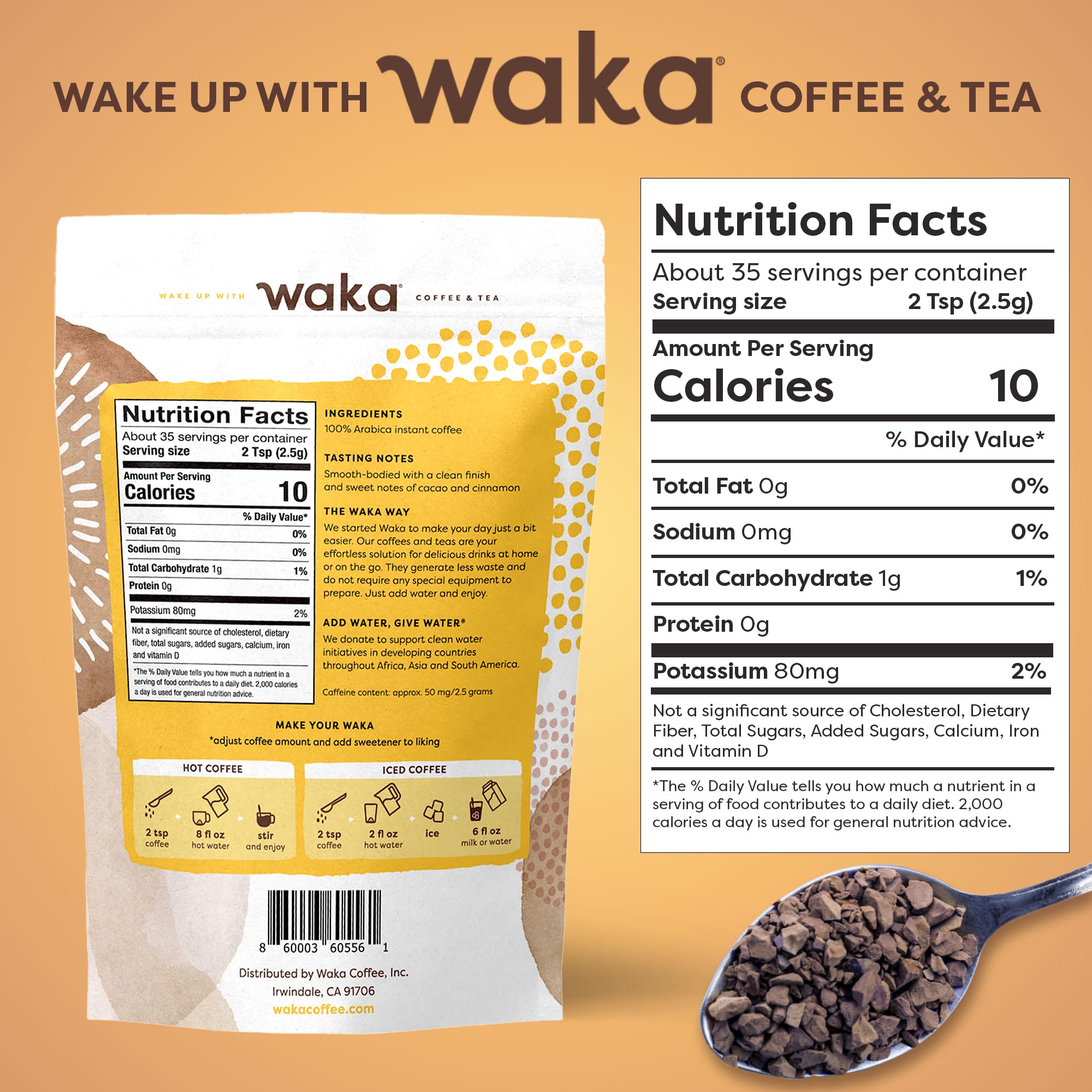Waka supports clean water initiatives through sustainable sourcing programs.