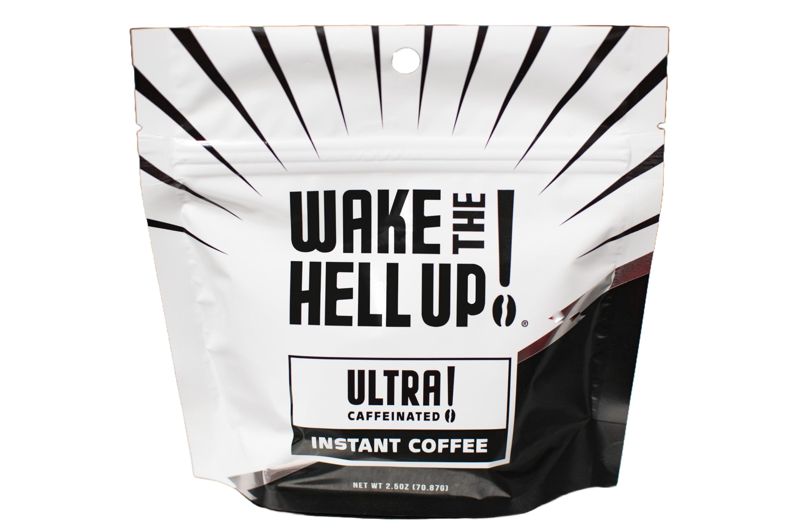 Wake The Hell Up! travel-size coffee container ideal for on-the-go energy.
