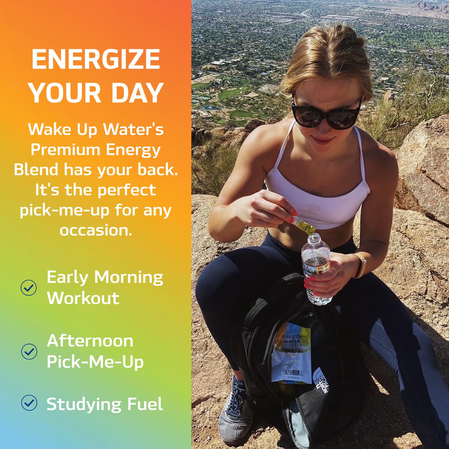 Wake Up Water Citrus travel-size pack designed for on-the-go use