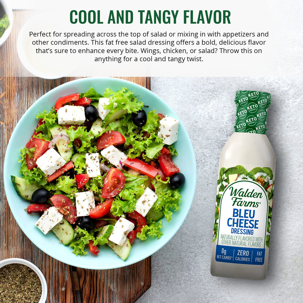Close-up of creamy texture of Walden Farms Bleu Cheese Dressing