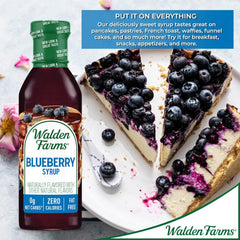 Walden Farms Blueberry Syrup beside lemonade, keto-friendly mocktail.