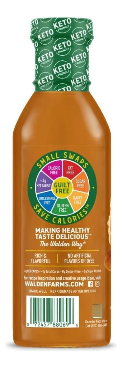 Walden Farms Caramel Syrup stirred into coffee delivers keto-friendly sweetness.
