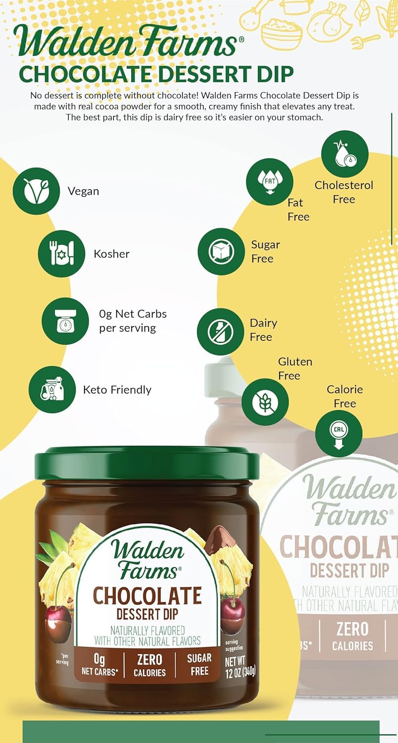 Walden Farms Dip Calorie Free Chocolate dessert plate — versatile topping choice.