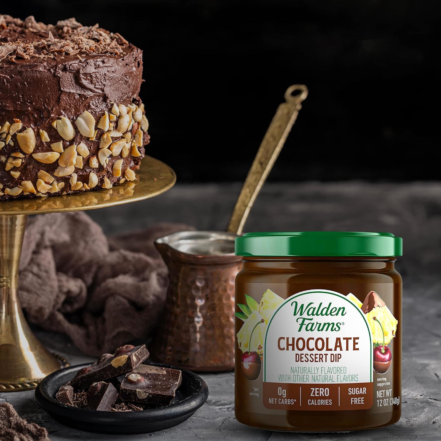 Walden Farms Dip Calorie Free Chocolate on oats — tasty breakfast addition.