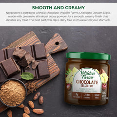 Walden Farms Dip Calorie Free Chocolate with strawberries — ideal fruit dipping.