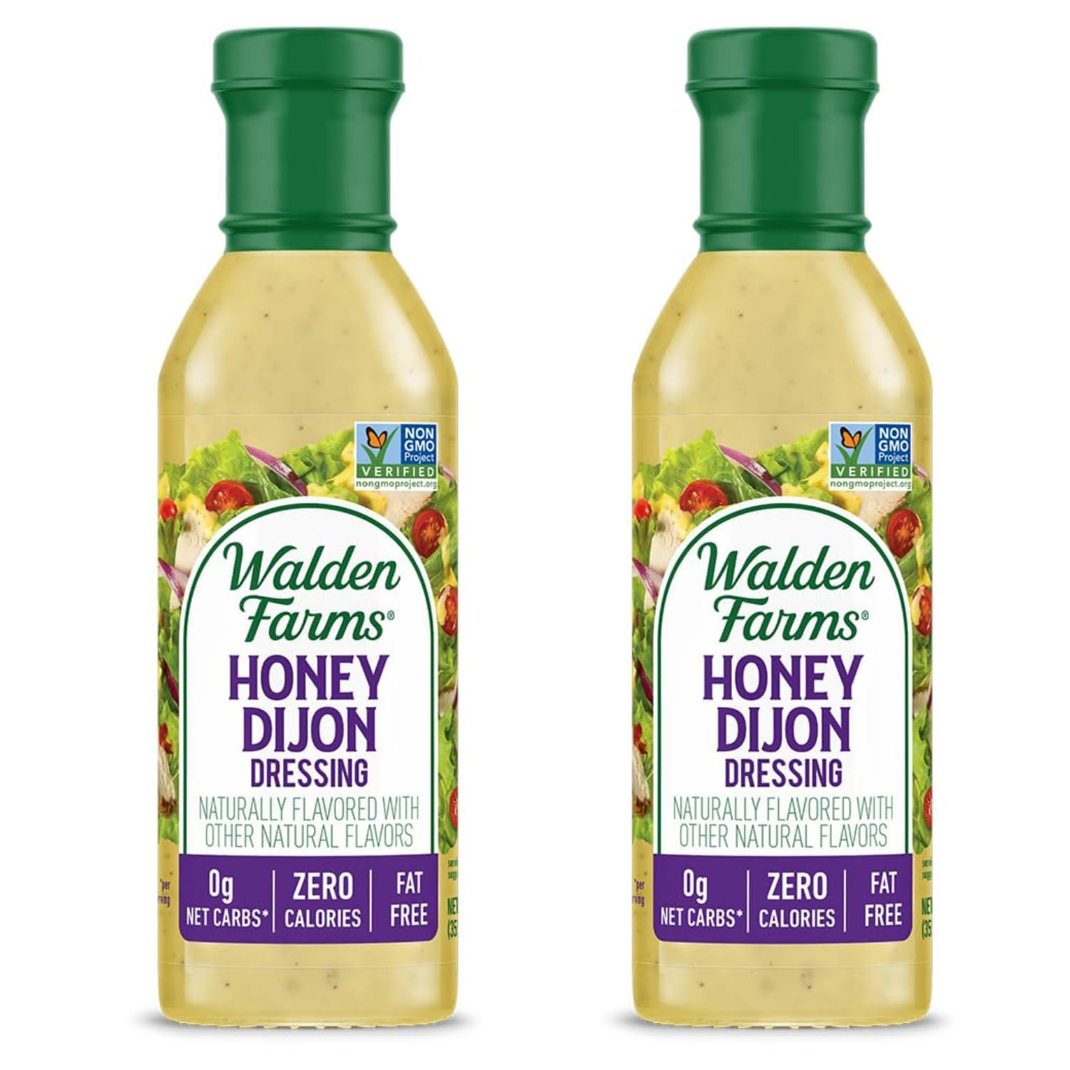 Walden Farms Honey Dijon Dressing bottle front showing zero calories