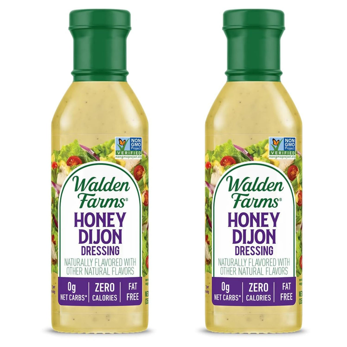 Walden Farms Honey Dijon Dressing bottle front showing zero calories