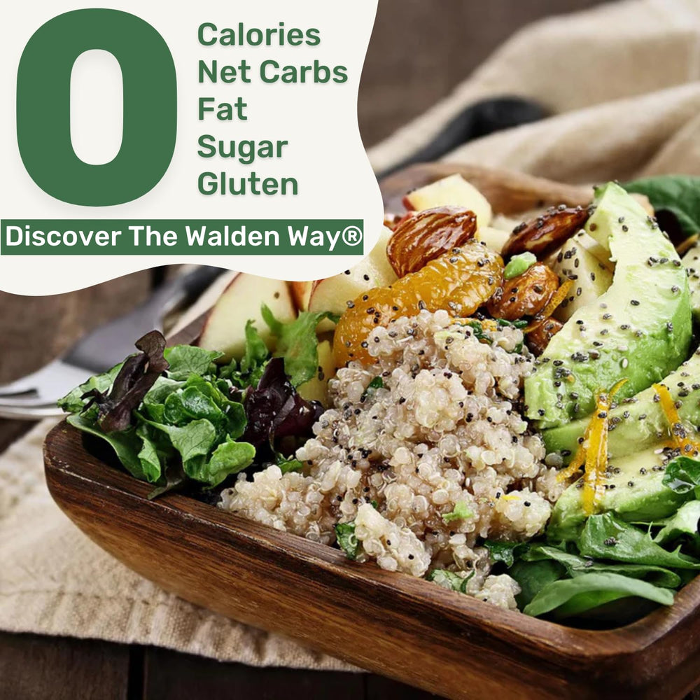 Walden Farms Honey Dijon Dressing being poured, 0g net carbs