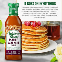 Walden Farms Maple Walnut Syrup used as dessert glaze on ice cream and yogurt.