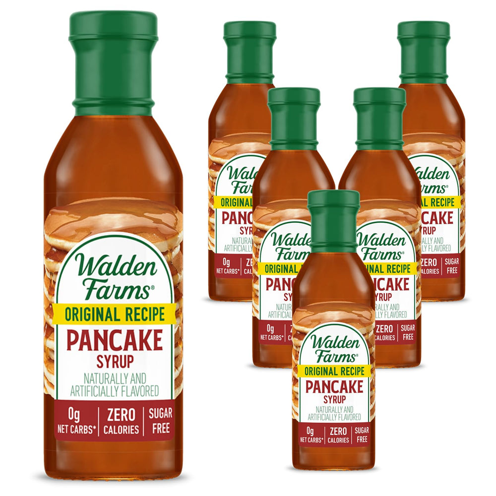 Walden Farms Original Pancake Syrup pack front showing zero calories for pancakes