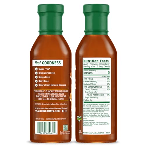 Walden Farms pancake syrup pour in action with smooth taste