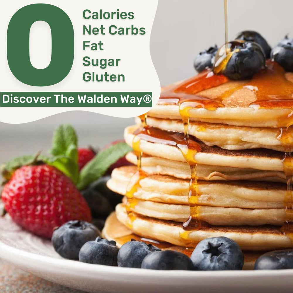 Walden Farms serving dish with pancakes gluten free topping option