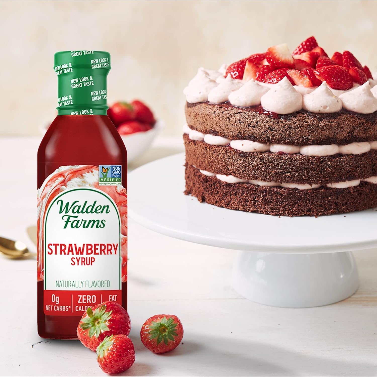 Walden Farms Strawberry Syrup in coffee adds a subtle fruity note