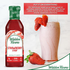 Walden Farms Strawberry Syrup as dessert topping over a parfait.