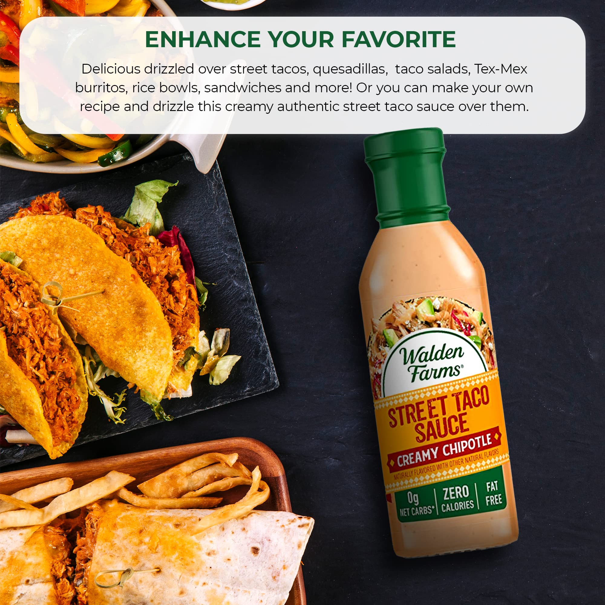 Topping street tacos with chipotle sauce boosts smoky flavor.