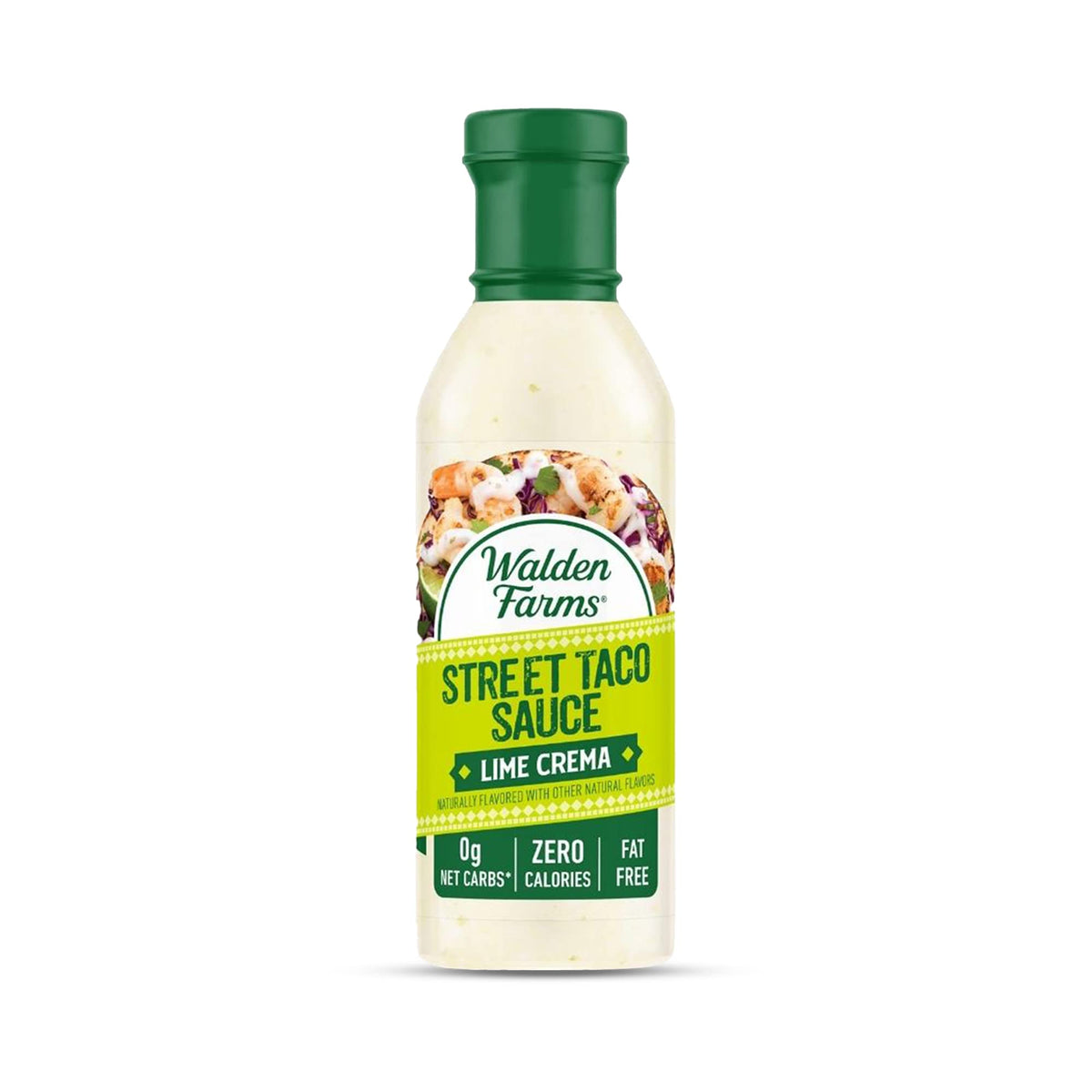 Walden Farms Lime Crema bottle front view highlighting calorie-free flavor
