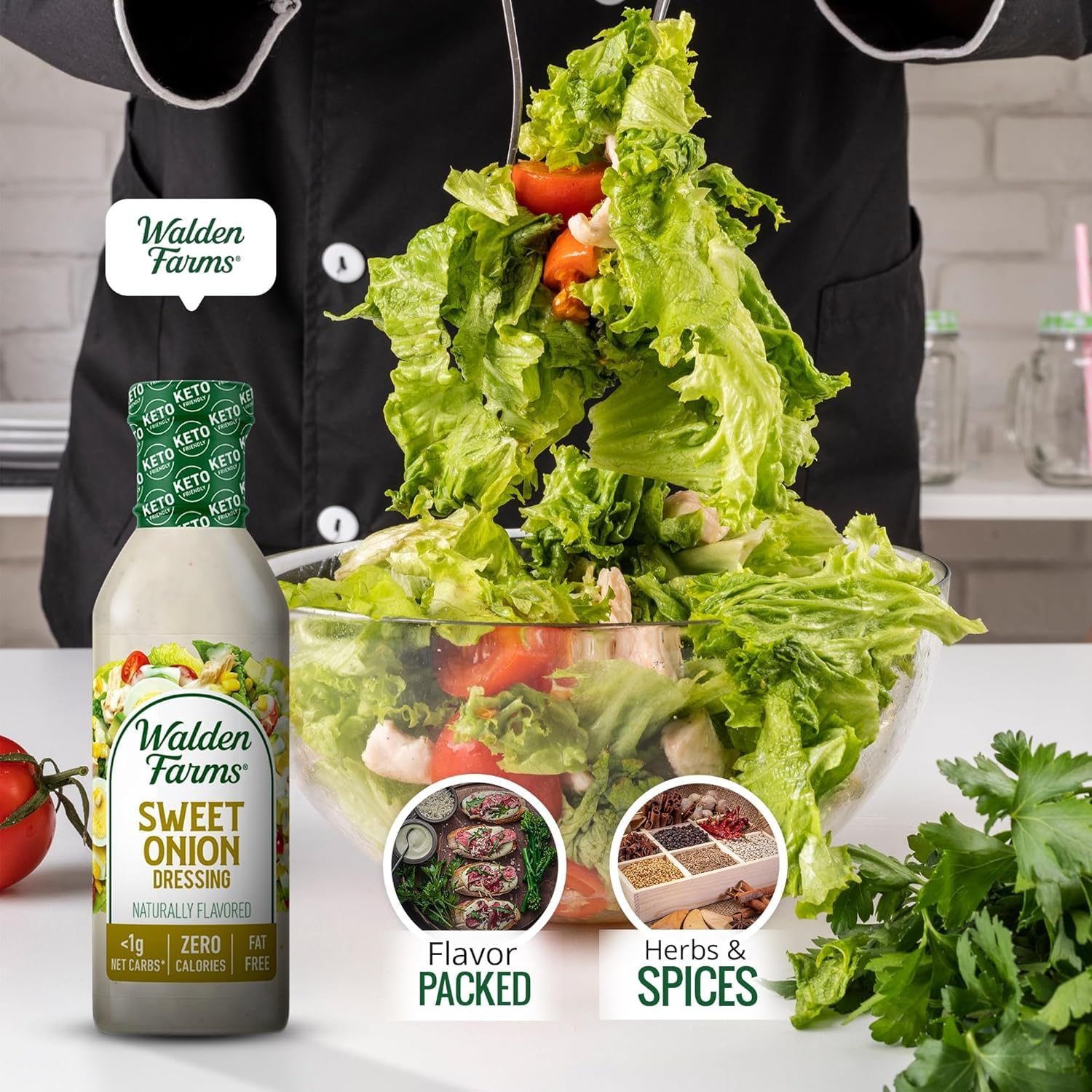 Walden Farms Sweet Onion Dressing on a sandwich or wrap shows versatile flavor enhancer.