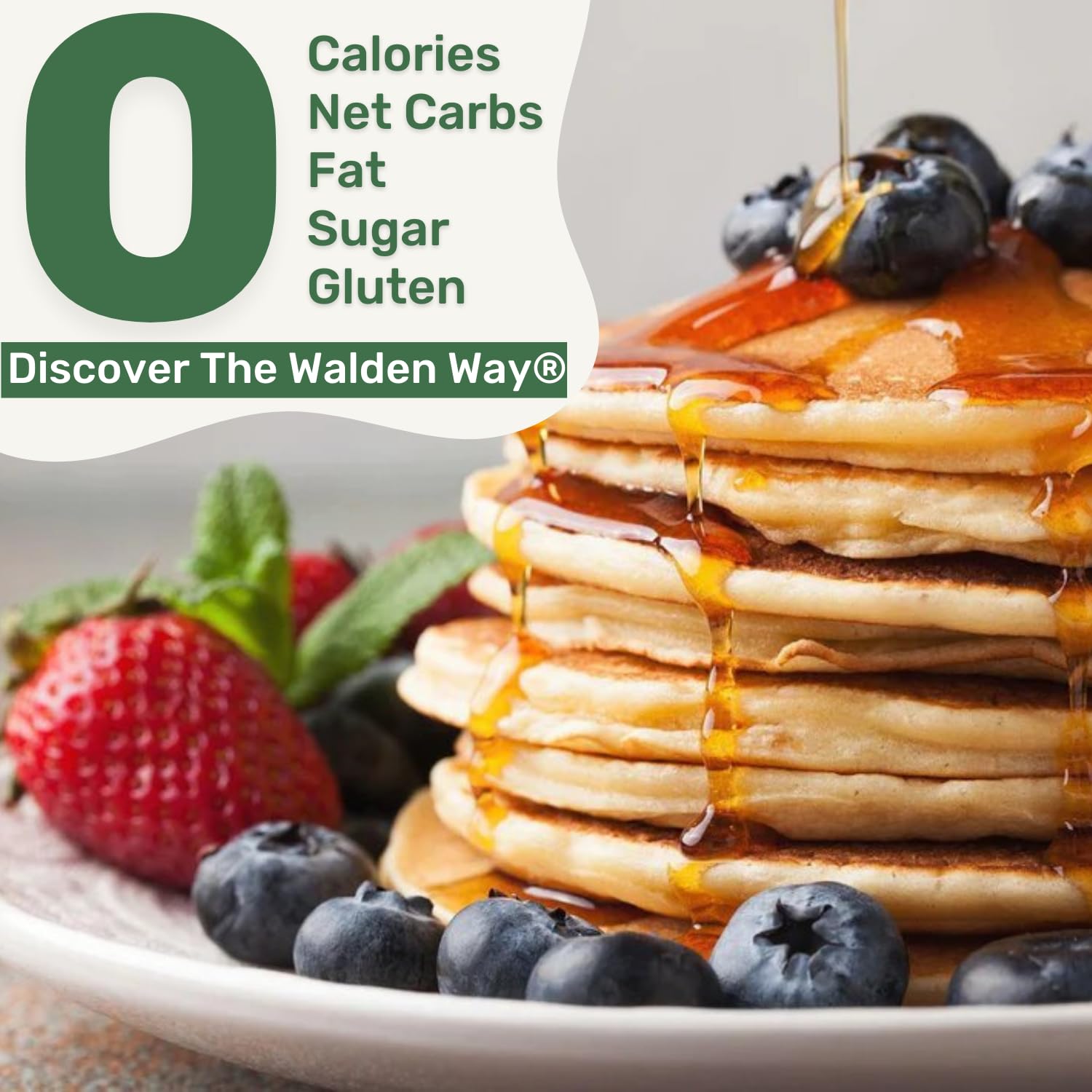 Walden Farms Maple Walnut bottle shown, ideal for baking and topping without calories.