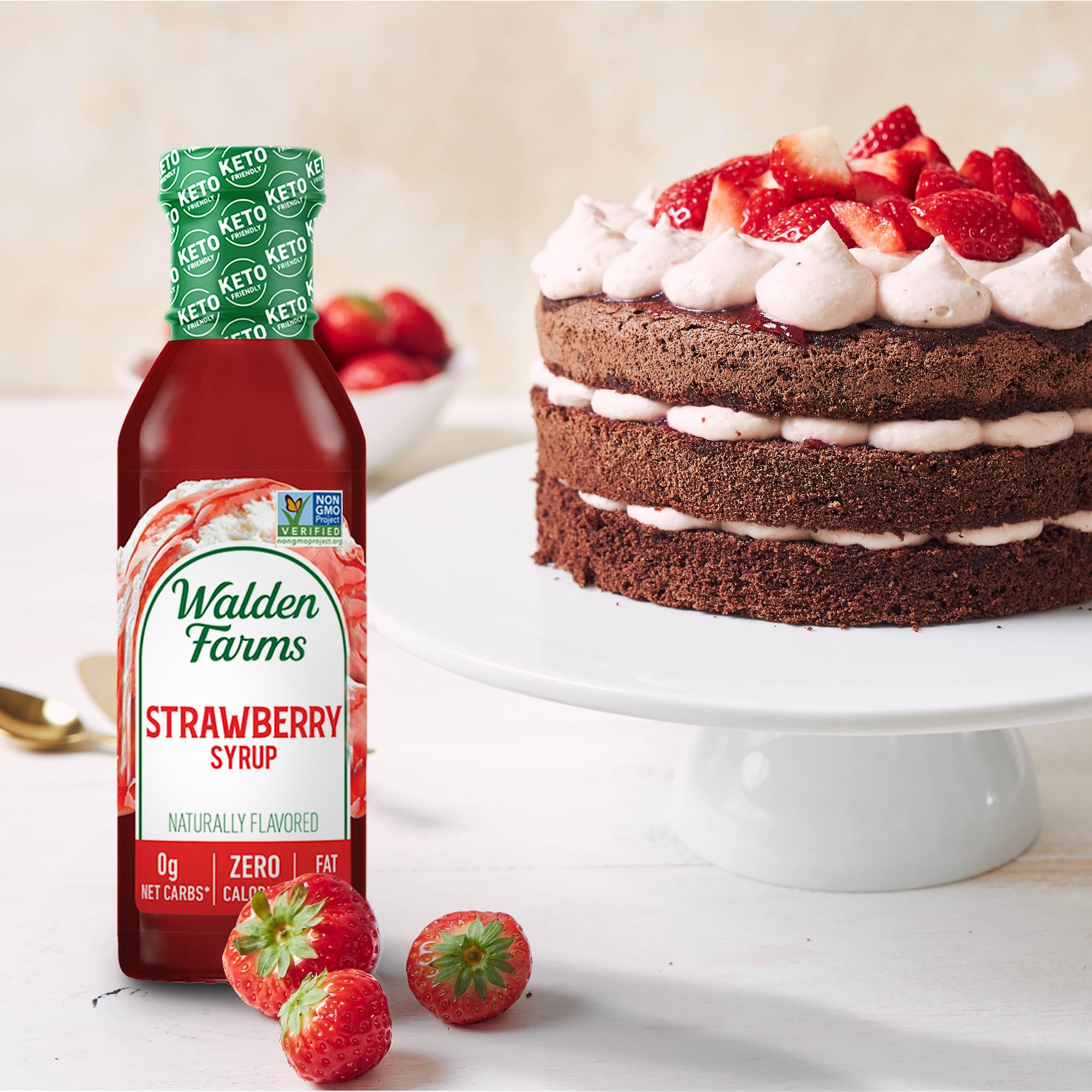 Walden Farms Syrup drizzle on yogurt offers a tasty, guilt-free topping.