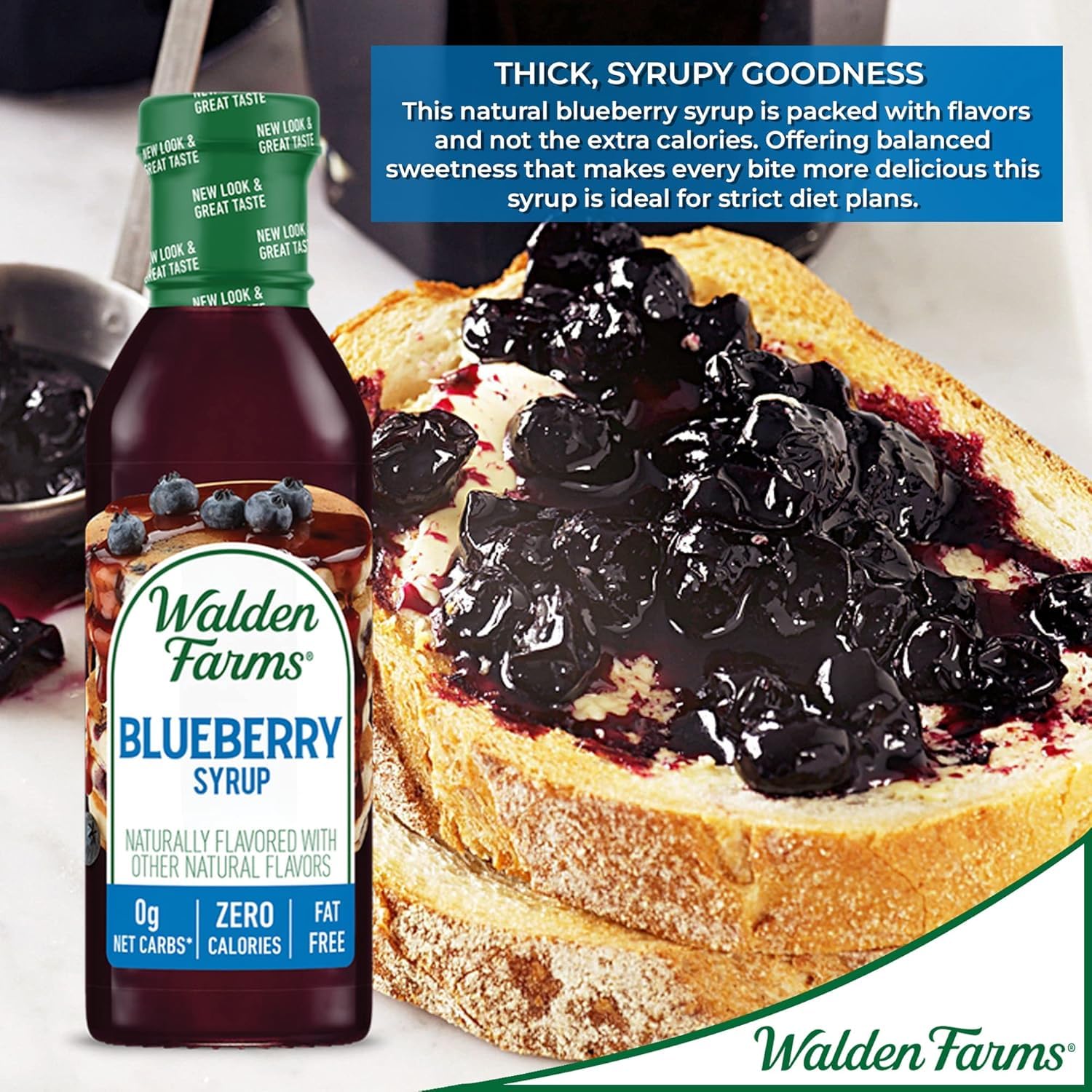 Walden Farms Blueberry Syrup on ice cream for a guilt-free treat.