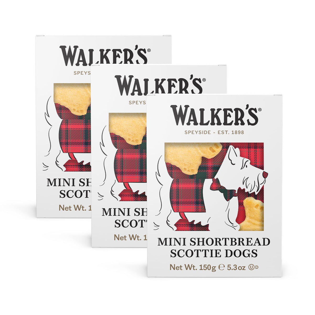 Walkers all-butter mini Scottie dog shortbread box, a perfect gift.