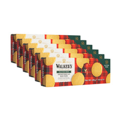 Walker's All-Butter Shortbread Rounds on pack front, highlighting authentic Scottish flavor for tea time.