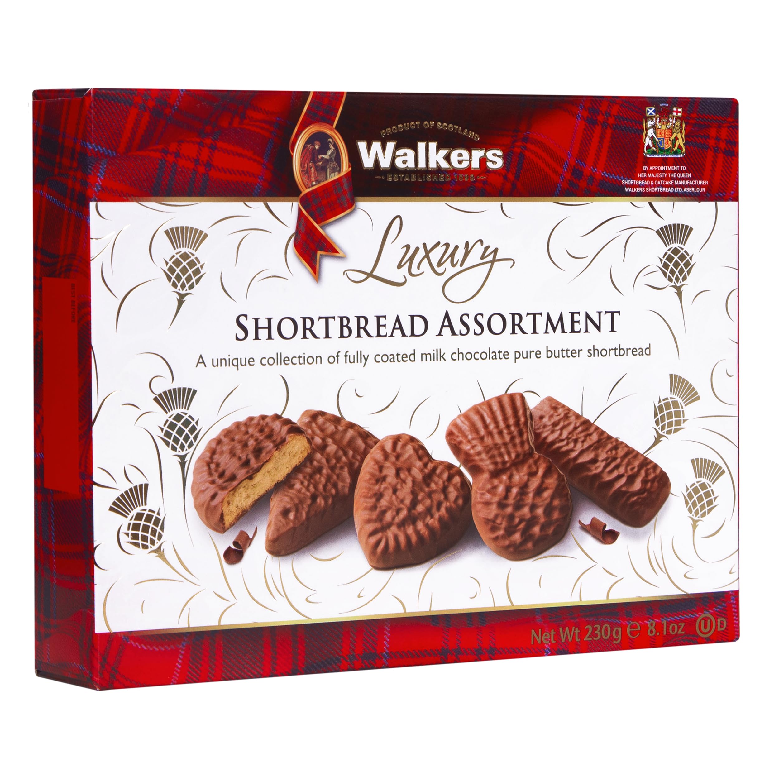 Walkers milk chocolate dipped shortbread close-up shows creamy coating and butteriness.