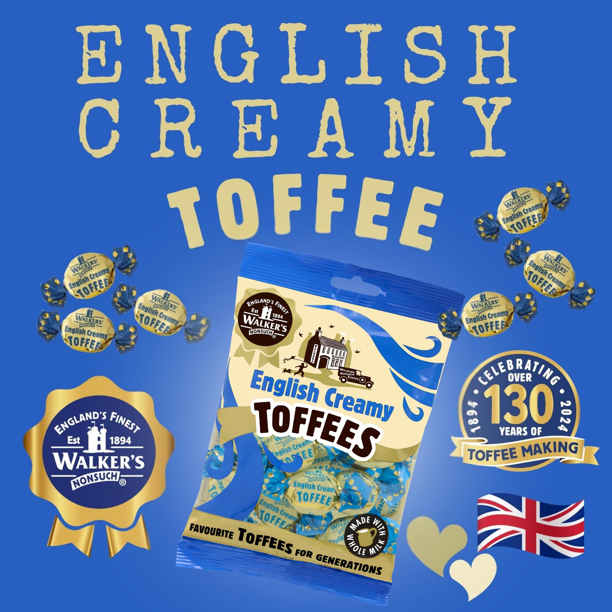 Walkers' Nonsuch English creamy toffee pack displayed as a premium gift