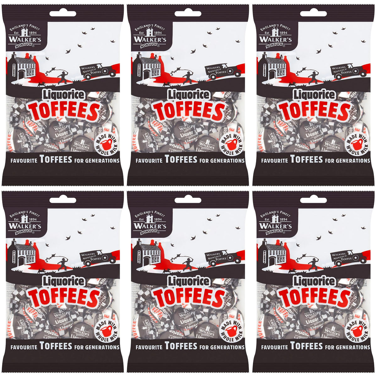 Walkers' Nonsuch liquorice toffees bag 150g, great for sharing.