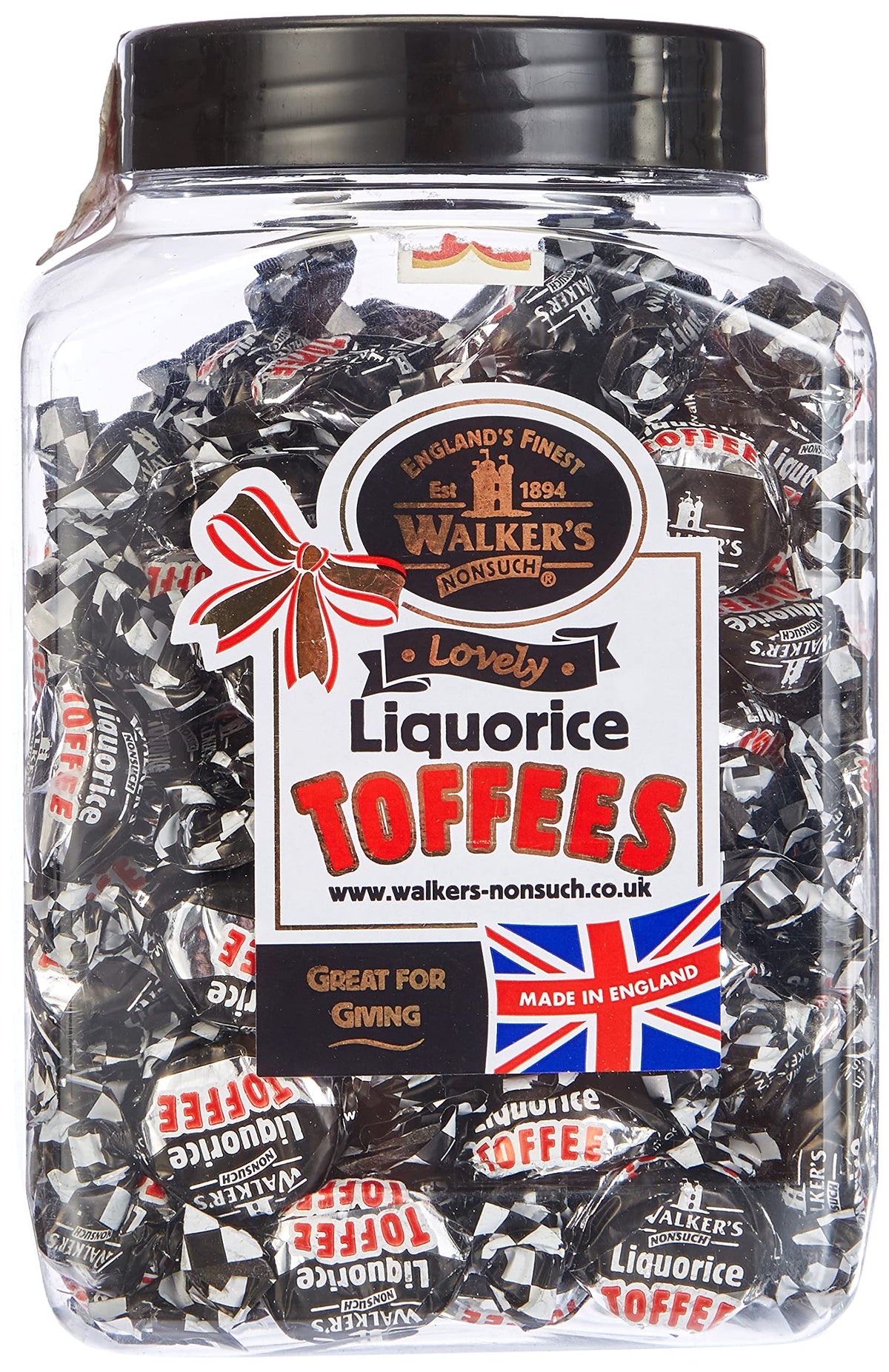 Walkers' Nonsuch liquorice toffees, individually wrapped for freshness and portability