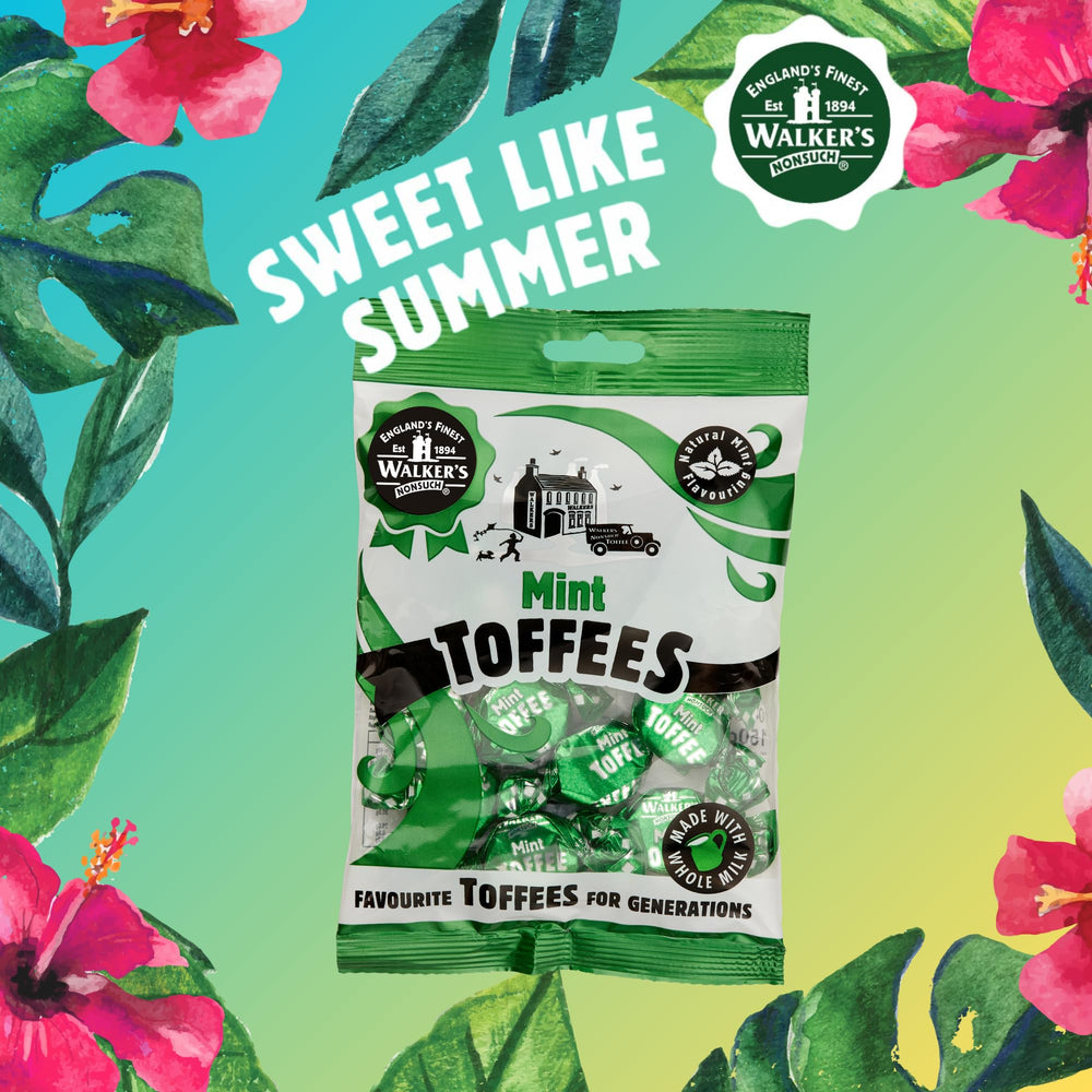 Walkers Nonsuch mint toffee snack-ready to share, individually wrapped for freshness.