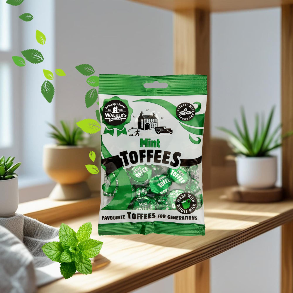 Walkers Nonsuch natural mint flavor swirls, refreshing aroma in each bite.