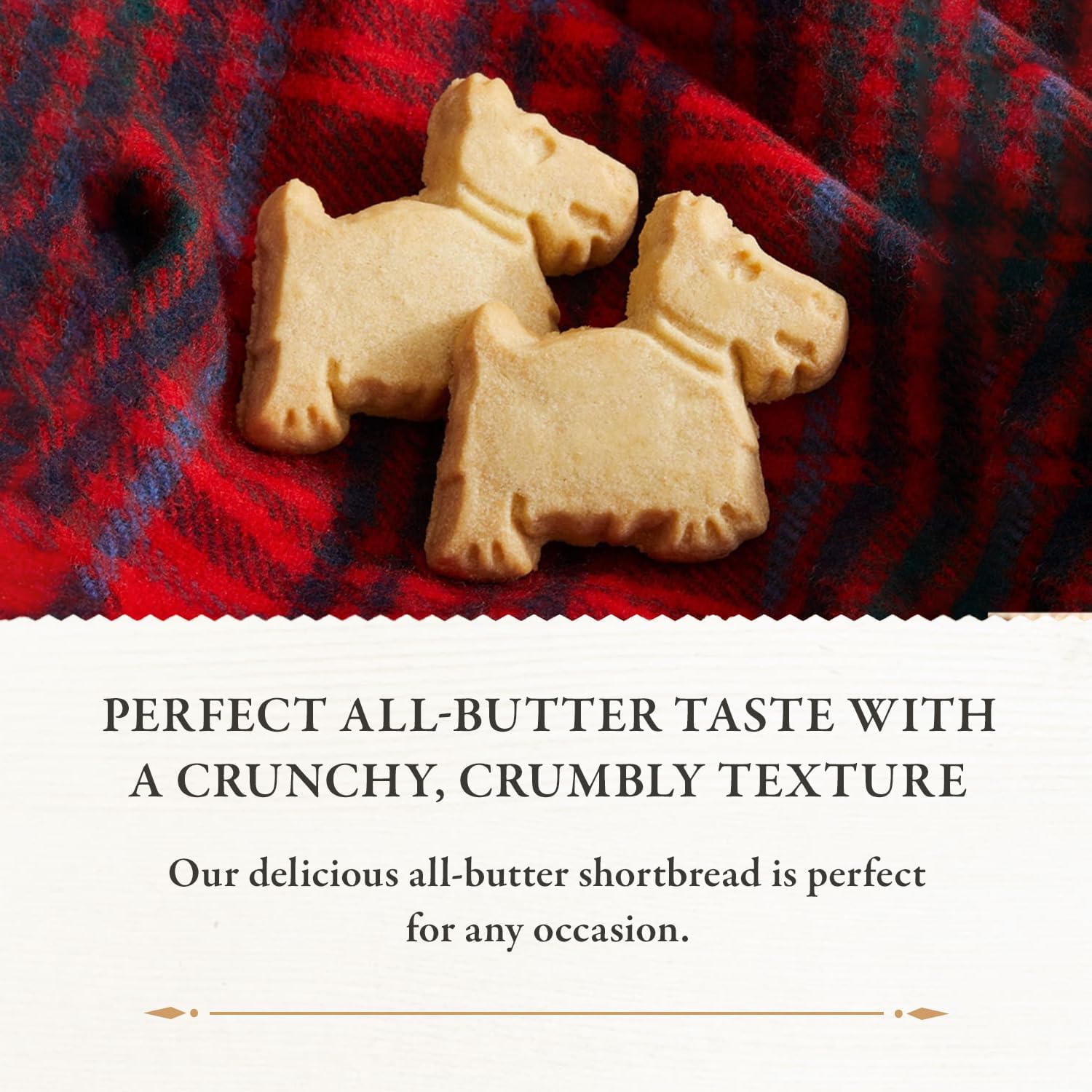 Walkers Shortbread ingredients sign with butter, flour, sugar, and salt.