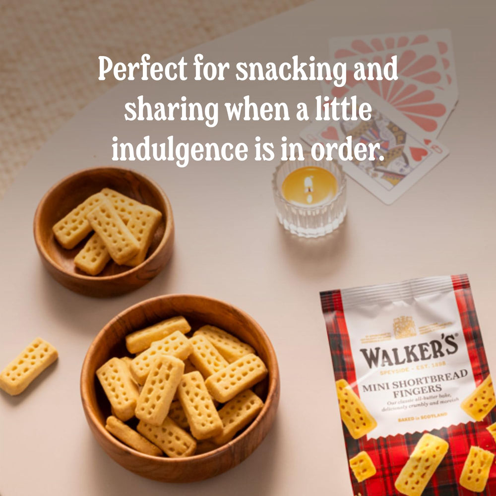Walkers Shortbread Mini Fingers butter-rich close-up showing crumbly texture