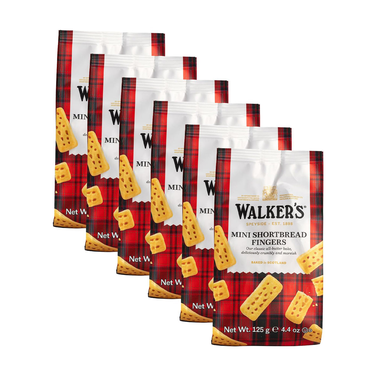 Walkers Shortbread Mini Fingers six-pack for convenient snacking