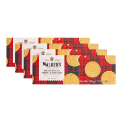 Walkers Shortbread Rounds box front, premium butter shortbread branding.