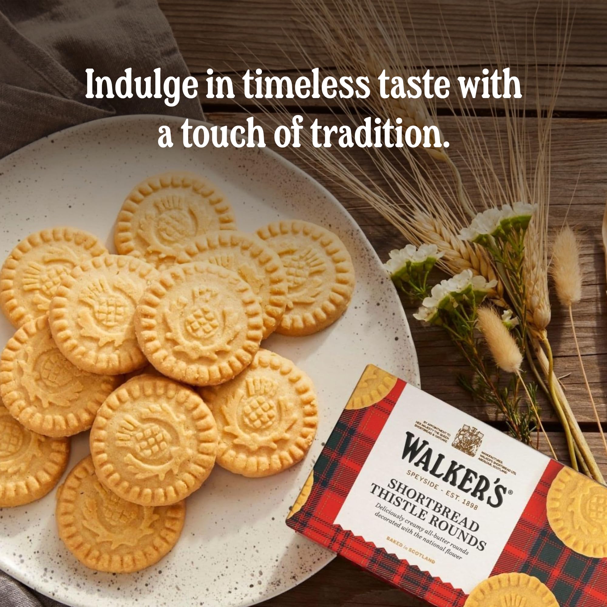 Walkers Shortbread Rounds arranged for tea time pairing.